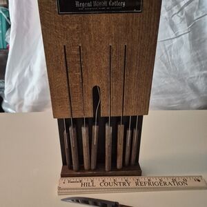 Vintage Regent Cutlery Knife Set W/ Serving Fork And Two Bonus Knives Japan